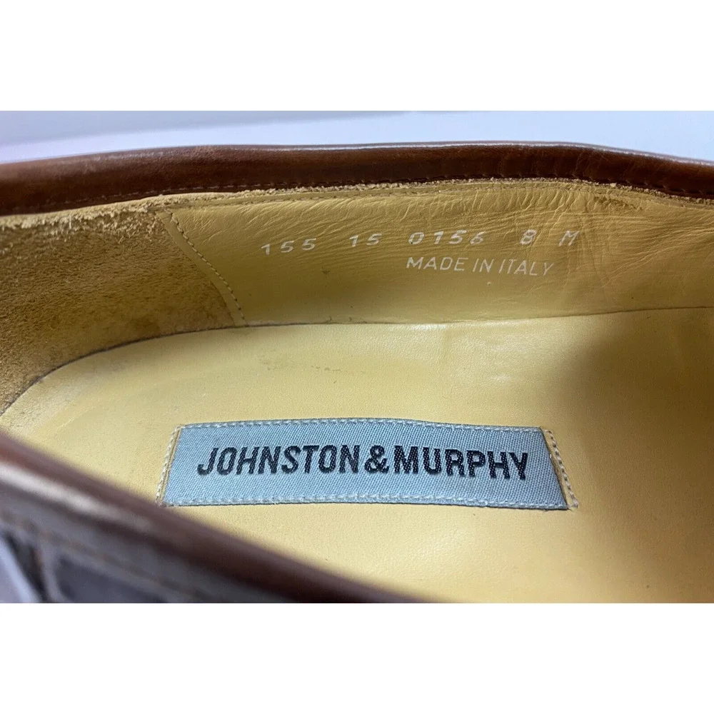 Johnston & Murphy Men’s Brown Crocodile Horsebit Loafers Size 8M